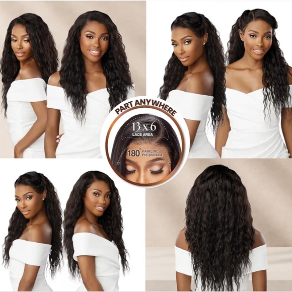 Sensationnel Bare Lace 13x6 Glueless Pre-plucked Dark Brown Long Wavy Wig - Picture 4 of 14